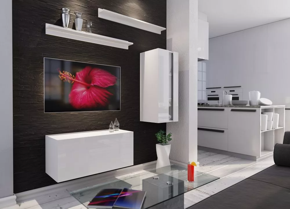 Sekcija Box 11 ar LED · Balts · 164 × 38 × 181 cm