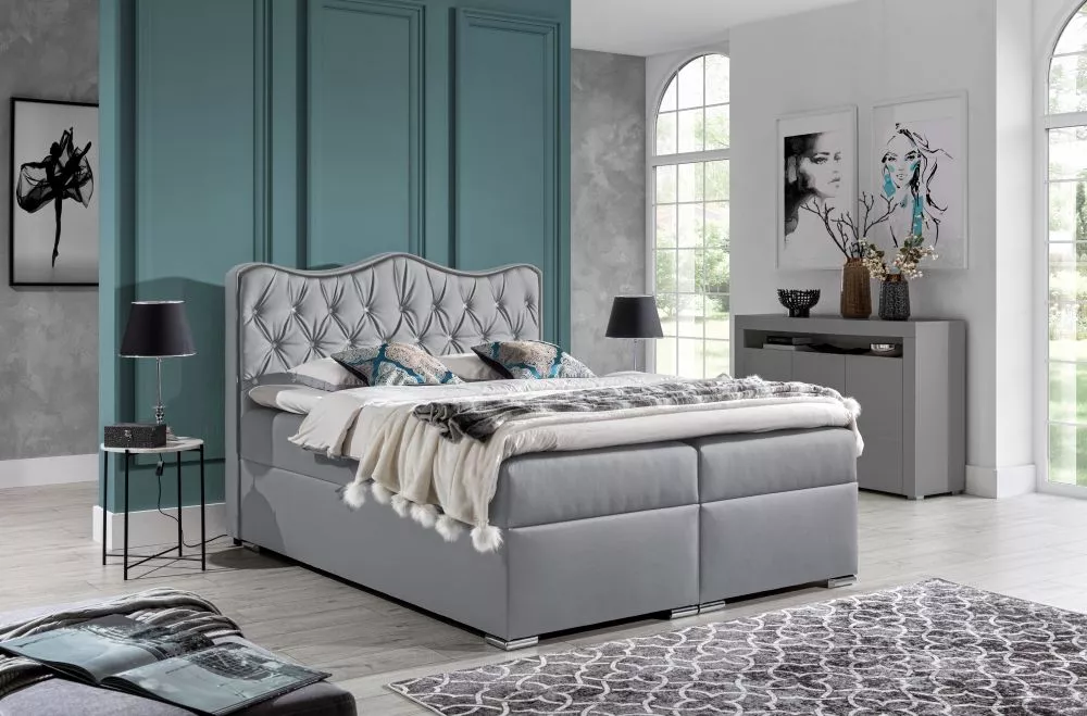 Gulta Sultan Boxspring Premium Standard Guļamvietas platums: 180 cm, Guļamvietas garums: 200 cm, · Gaiši pelēks · 180 × 