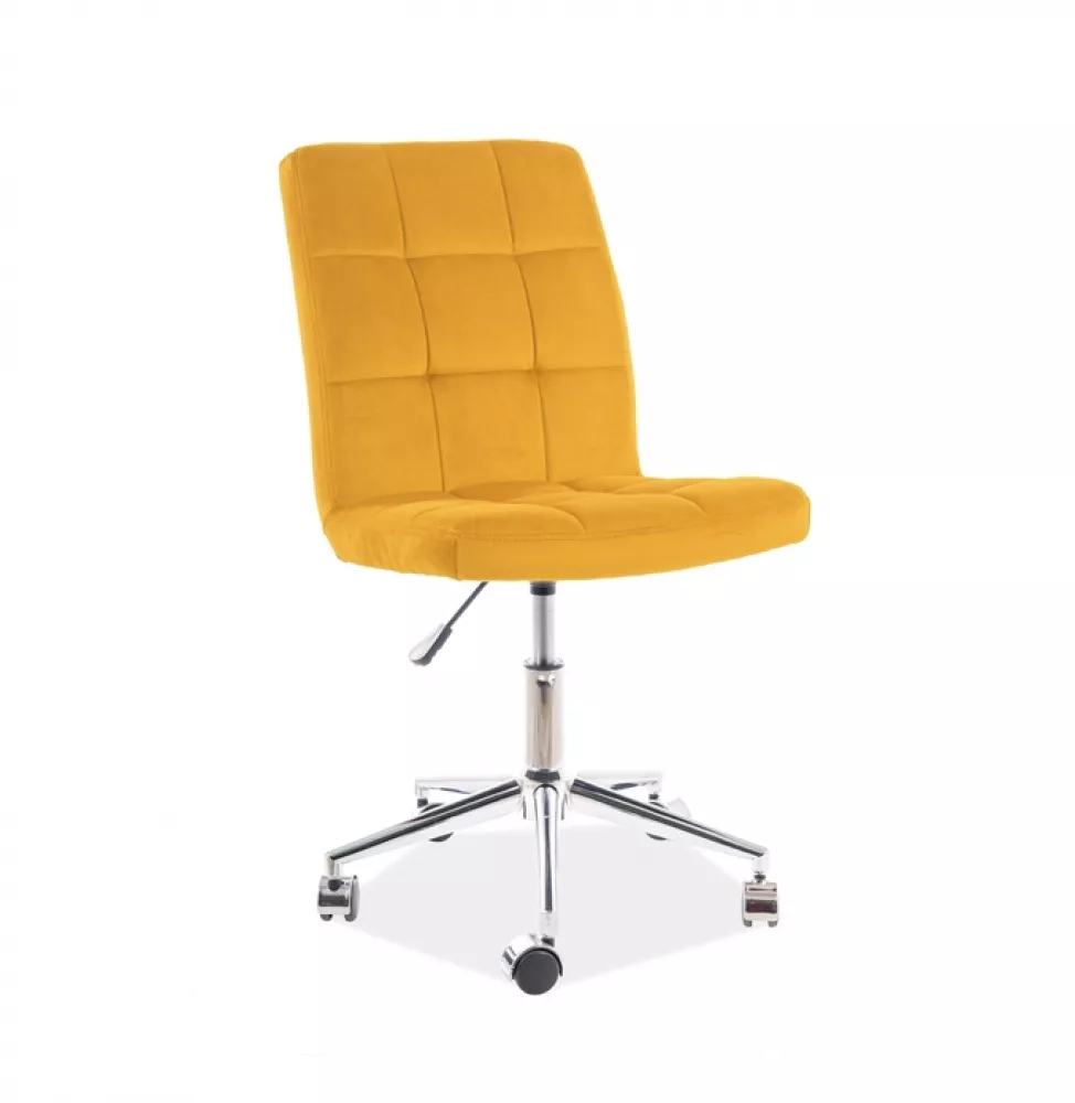 Datorkrēsls Q - 020 Velvet · Dzeltens · 51 × 40 × 87 cm