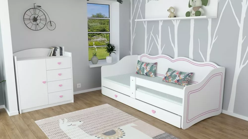 Bērnu gulta Royal 80x160 ar stelāžu Guļamvietas platums: 80 cm, Guļamvietas garums: 160 cm, · 84 × 164 × 70 cm