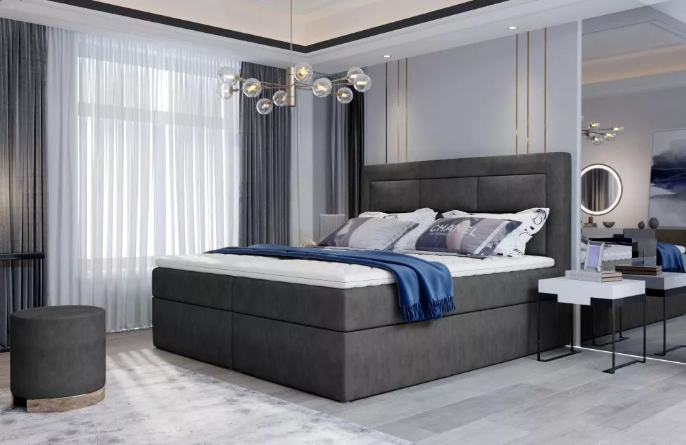 Gulta Vivre Boxspring Premium standard Guļamvietas platums: 180 cm, Guļamvietas garums: 200 cm, · Tumši pelēks · 180 × 2