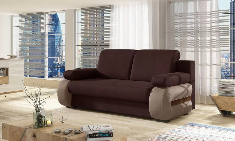 Dīvāns Laura Premium standard · Tumši brūns + brūns · 97 × 200 × 90 cm