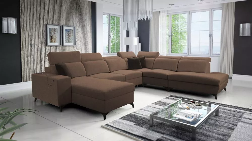 Dīvāns Bartone 10 Mix Standard · Brūns · 300 × 361 × 83 cm