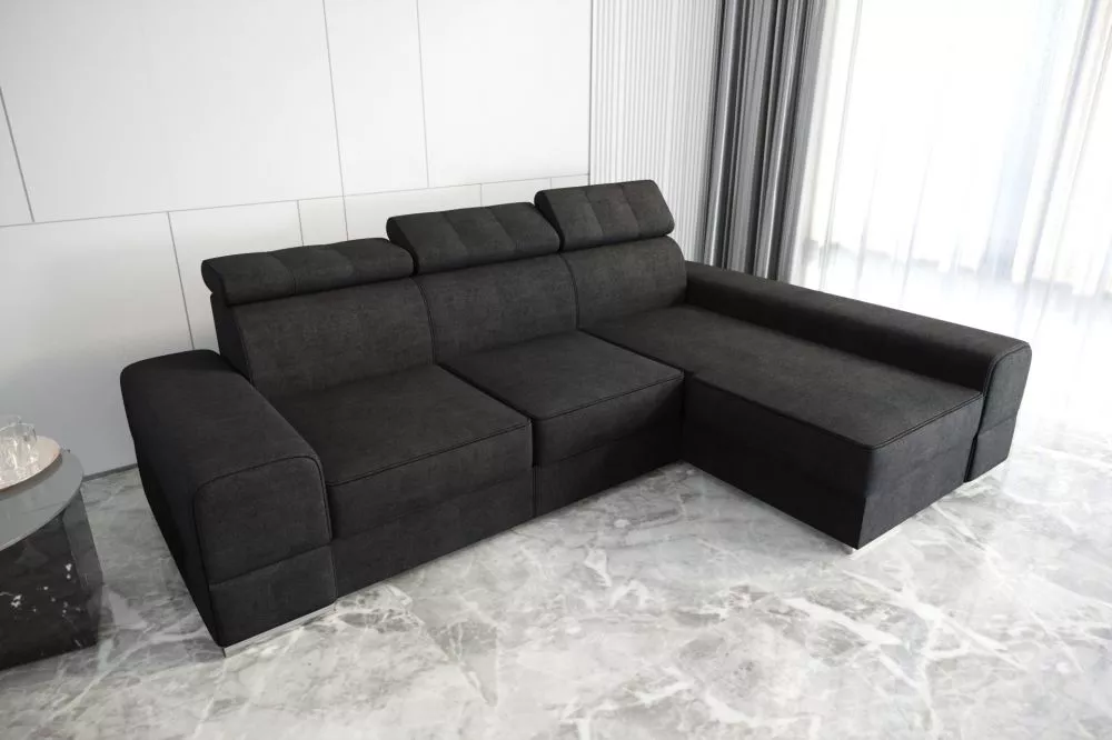 Dīvāns Royal Relax standard · Melns · 185 × 295 × 79 cm