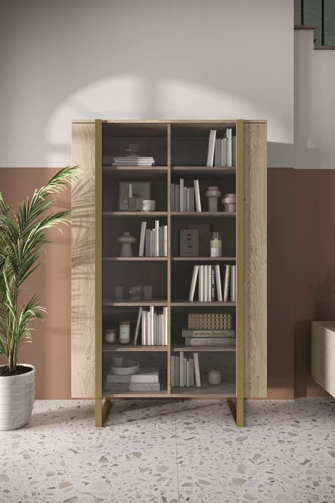 Sekcija Verica W120 2D Gold · Ozols · 120 × 45 × 187 cm