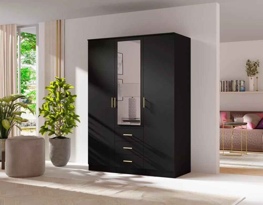 Skapis Wardrobe · Melns · 150 × 64 × 210 cm