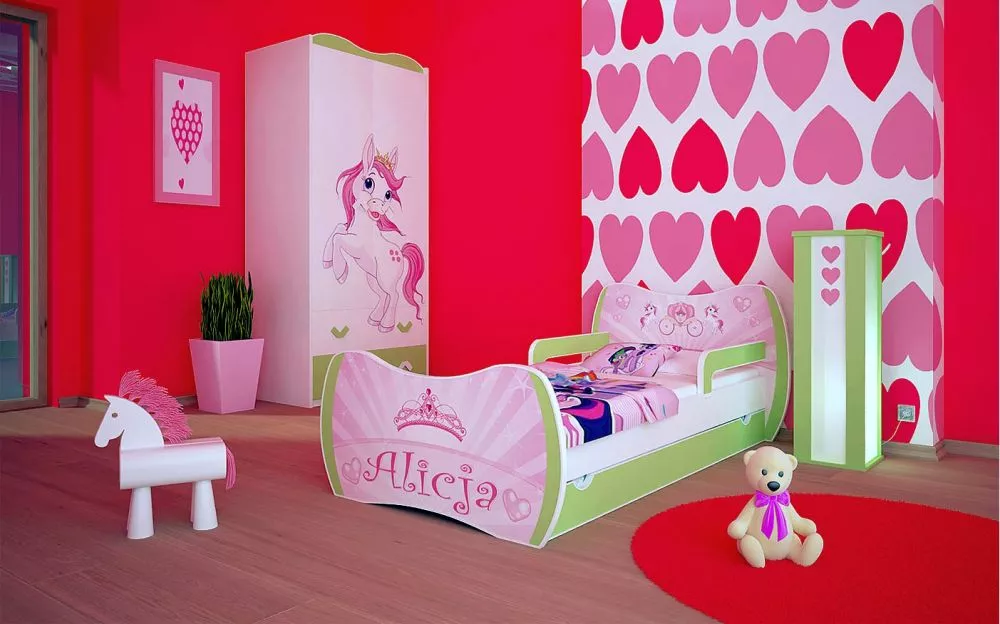 Bērnu gulta Dream L06 180x90 DM24 ar stelāžu Guļamvietas platums: 90 cm, Guļamvietas garums: 180 cm, · 114 × 184 × 71 cm