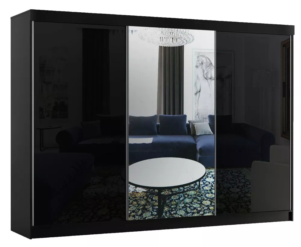 Skapis Samba Premium · Melns · 250 × 62 × 216 cm