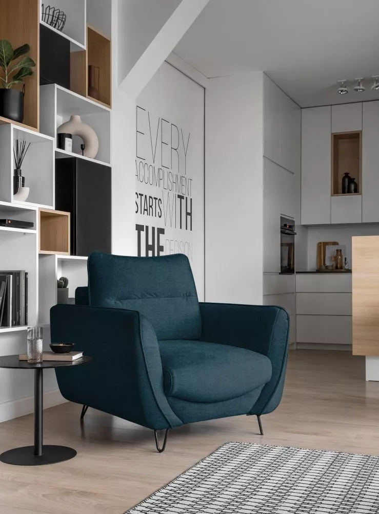 Mīksts krēsls Silva 1S Premium Standard Sēdvietas dziļums: 60 cm, · Tumši zils · 93 × 95 × 82 cm