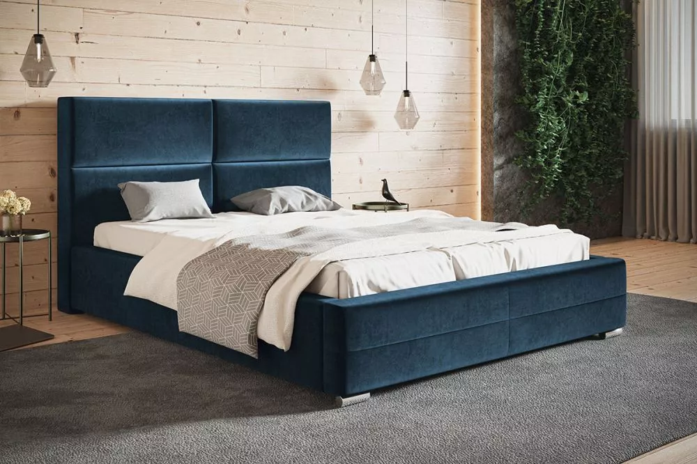 Gulta Bed 3 standard ar stelāžu Guļamvietas platums: 160 cm, Guļamvietas garums: 200 cm, stelāžas tips: koka, · Zils · 1