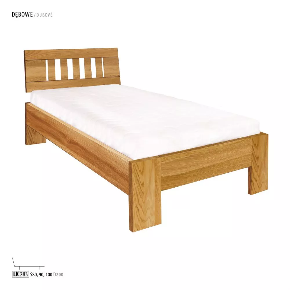 Gulta LK 293/83 ar stelāžu Guļamvietas platums: 100 cm, Guļamvietas garums: 200 cm, stelāžas tips: koka, · Eiropas ozols