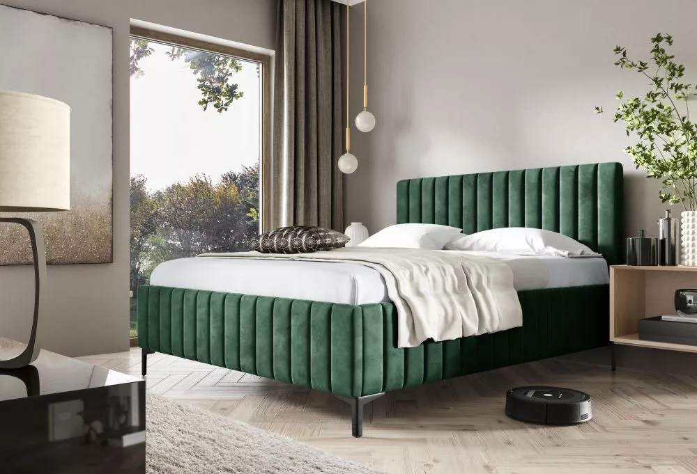 Gulta Milo Standard ar stelāžu Guļamvietas platums: 180 cm, Guļamvietas garums: 200 cm, stelāžas tips: metāla, · Zaļš · 