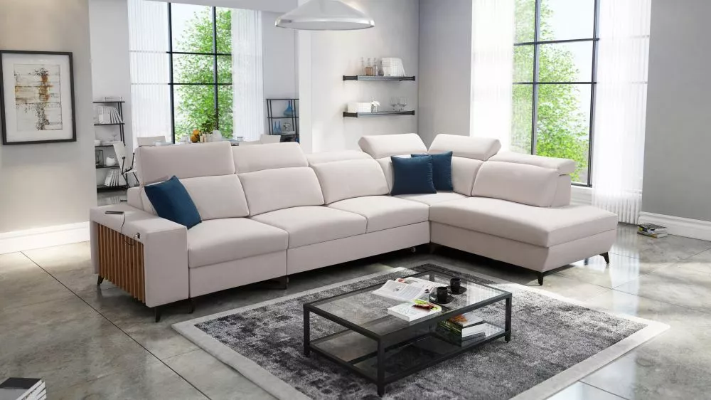 Dīvāns Bartone 11 Standard · Gaišais krēms · 224 × 359 × 83 cm