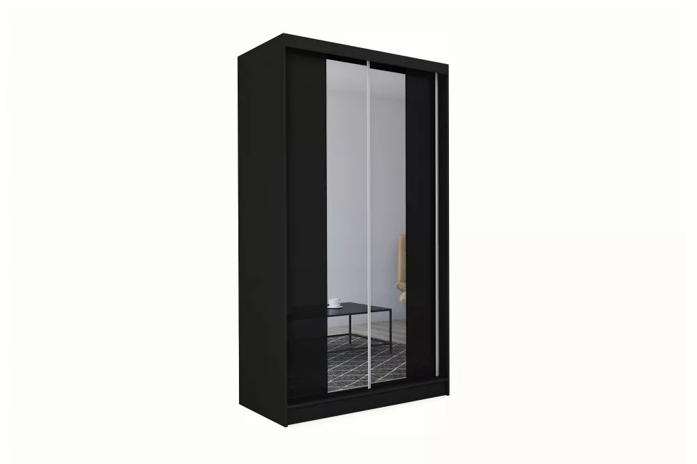 Skapis Luzon ar LED · Melns · 150 × 61 × 216 cm