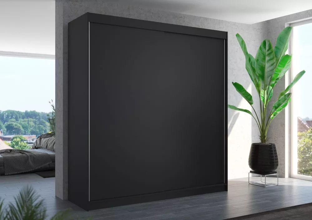 Skapis Terecia · Melns · 200 × 58 × 215 cm