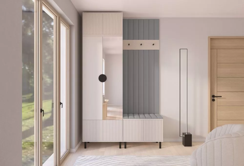 Apavu plaukts Rayo 4 Premium Trinity Korpusa krāsa: kašmīra, · 140 × 235 × 40 cm