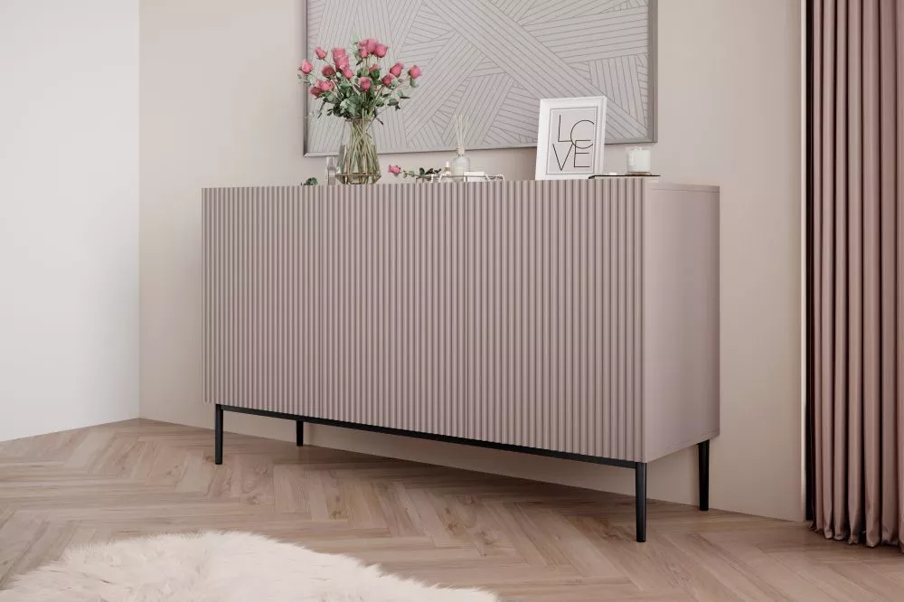 Kumode Nicole K150 3D Black · Rozā · 150 × 45 × 85 cm