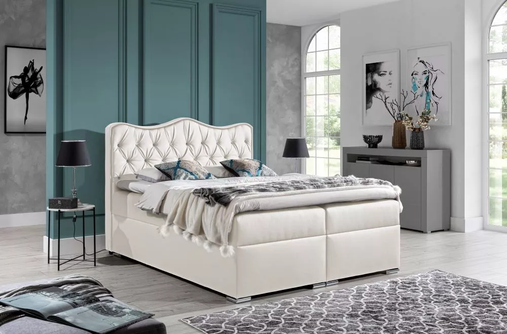 Gulta Sultan Boxspring Premium Standard Guļamvietas platums: 140 cm, Guļamvietas garums: 200 cm, · Balts · 140 × 212 × 1
