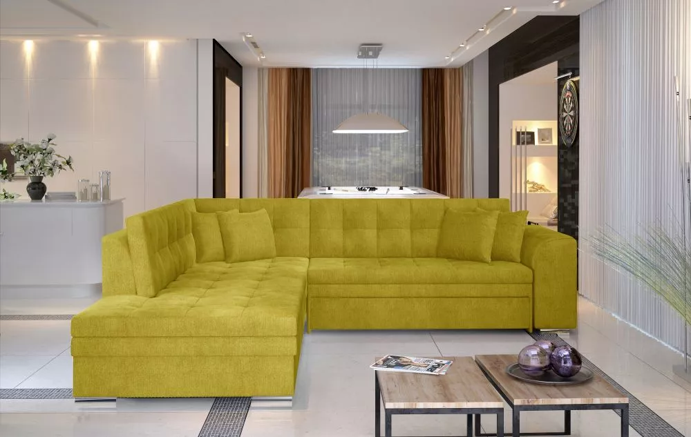 Dīvāns Pieretta Lux Standard · Dzeltens · 205 × 260 × 80 cm