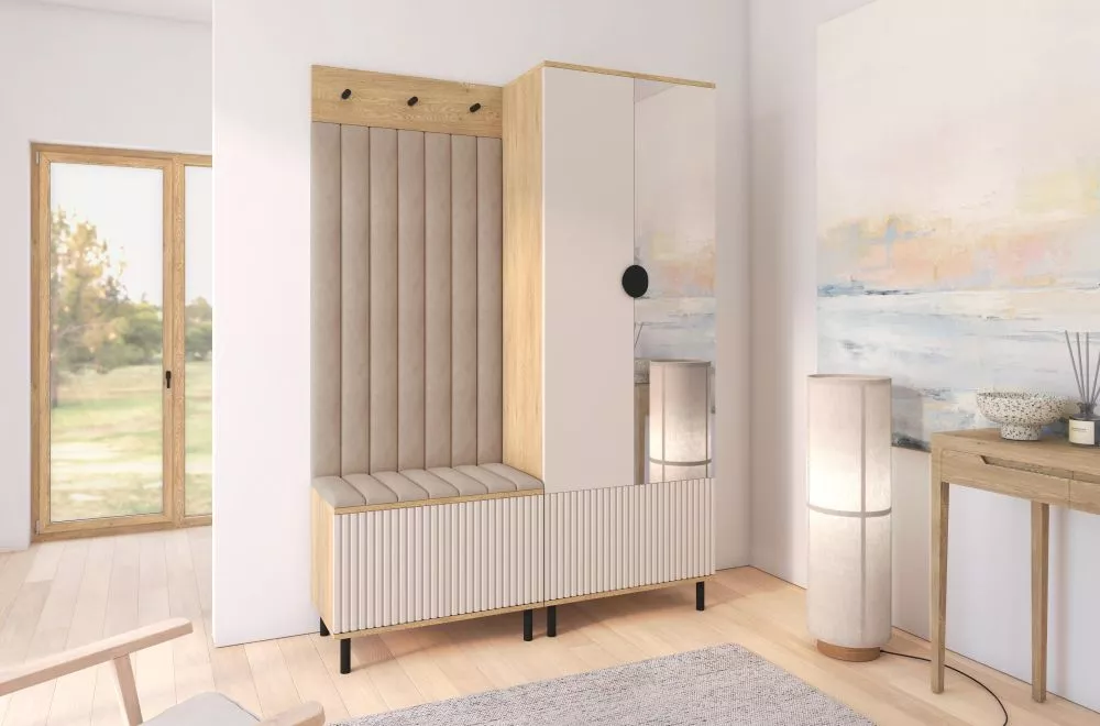 Apavu plaukts Bello 1L Trinity Korpusa krāsa: ozols cremona + kašmira, · 140 × 195 × 40 cm