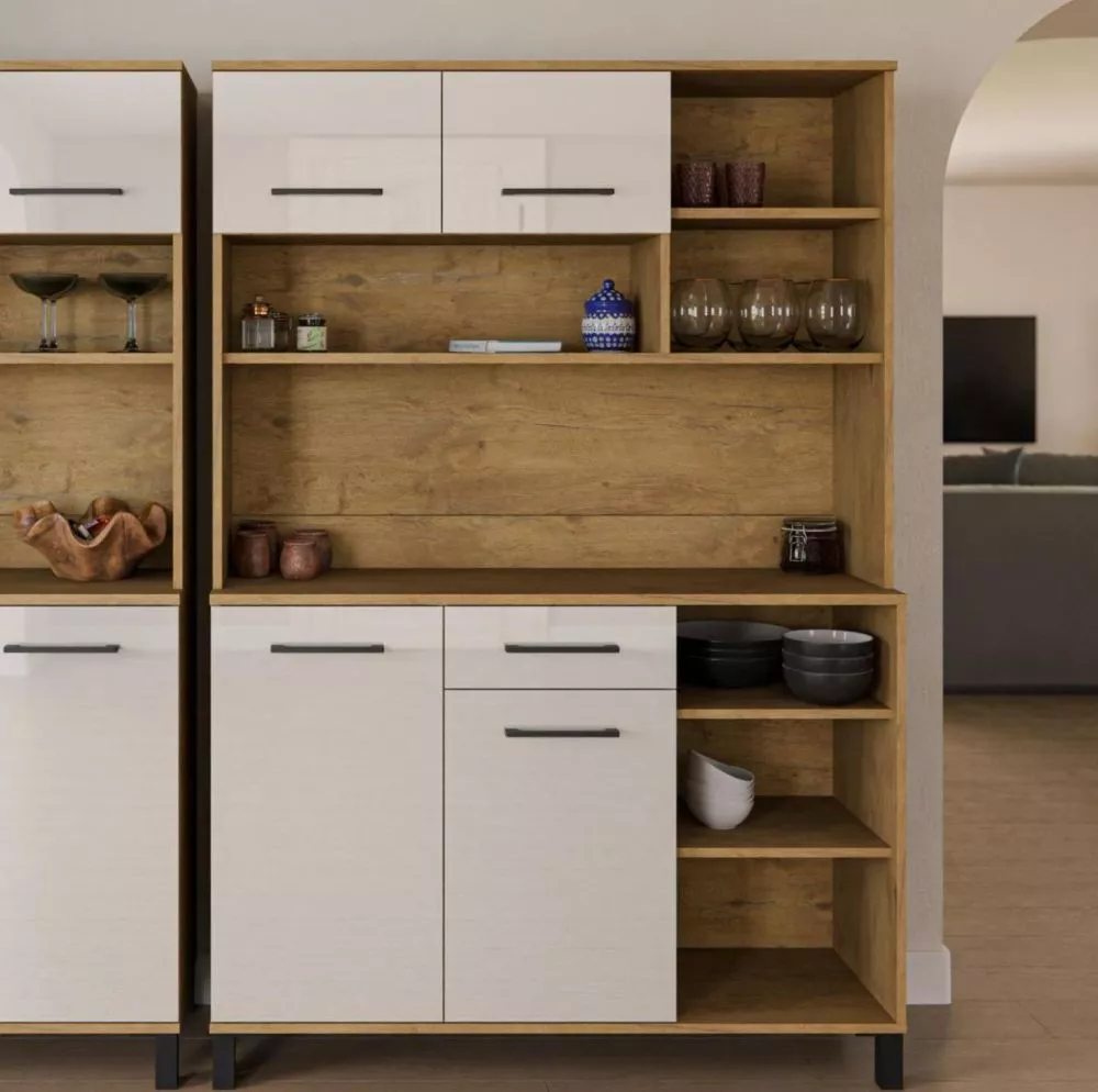 Sekcija Vigo Gloss Buffet 120 Korpusa krāsa: ozols lancelots, · 199 × 40 × 177 cm