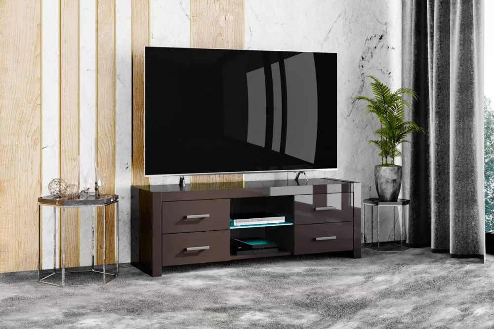 TV tumba Andora 2 ar LED · Brūns · 150 × 45 × 52.5 cm