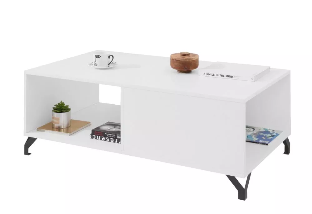Žurnālgalds Bergen BE10 · Balts · 120 × 65 × 43 cm