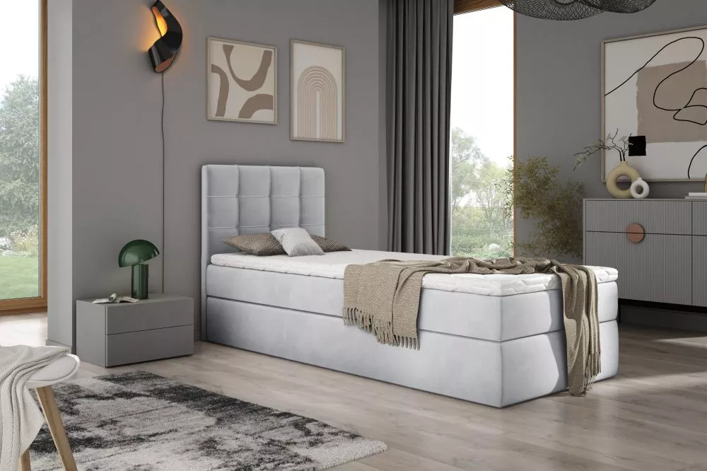 Gulta Adelle Boxspring Standard Guļamvietas platums: 70 cm, Guļamvietas garums: 200 cm, · Gaiši pelēks · 70 × 210 × 100 