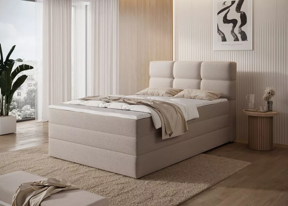 Gulta Kasped Boxspring Prestige standard Guļamvietas platums: 140 cm, Guļamvietas garums: 200 cm, · Bēšs · 141 × 215 × 1