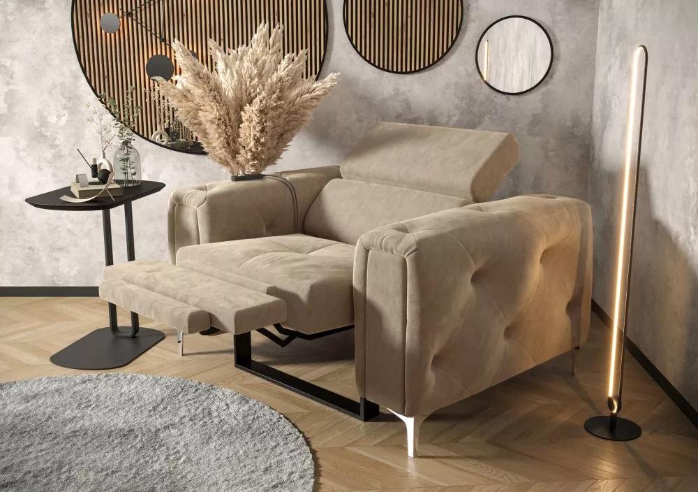 Mīksts krēsls Orion 1S Relax standard Sēdvietas dziļums: 56 cm, · Tumši bēšs · 110 × 97 × 78 cm