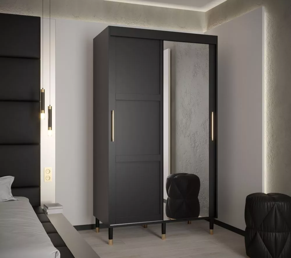Skapis Calipso Ramiak 2 · Melns · 120 × 62 × 208 cm