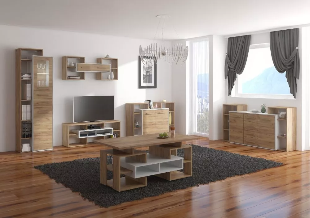 Komplekts Rio Z5 Korpusa krāsa: ozols craft zelts, Elementu krāsa: ozols craft balts, · 38 × 127 cm