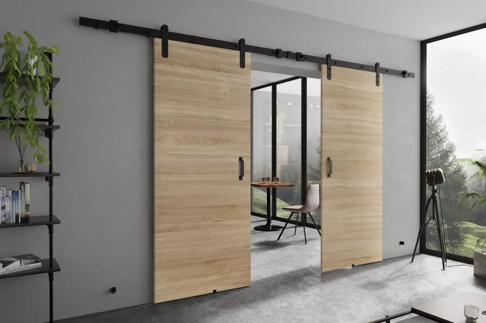 Bīdāmās durvis Retro Duo · Ozols sonoma · 212 × 205 cm
