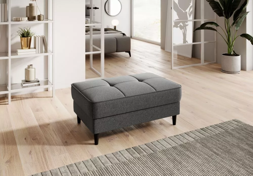 Pufs Bellis P Standard Auduma numurs: Flores 04, · Pelēks · 97 × 42 × 62 cm