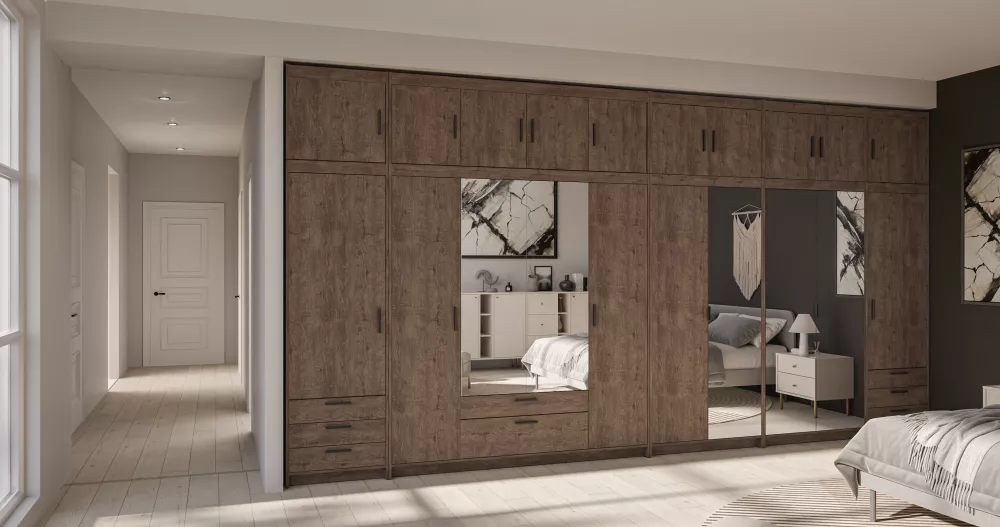 Skapis Elena Premium ar spoguļiem · Lefkas · 475.5 × 53 × 245.5 cm