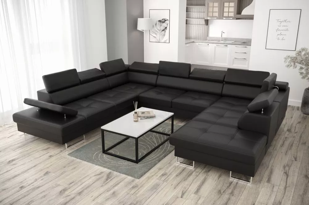 Dīvāns Galaxy Max 1 standard · Melna · 276 × 350 × 74 cm