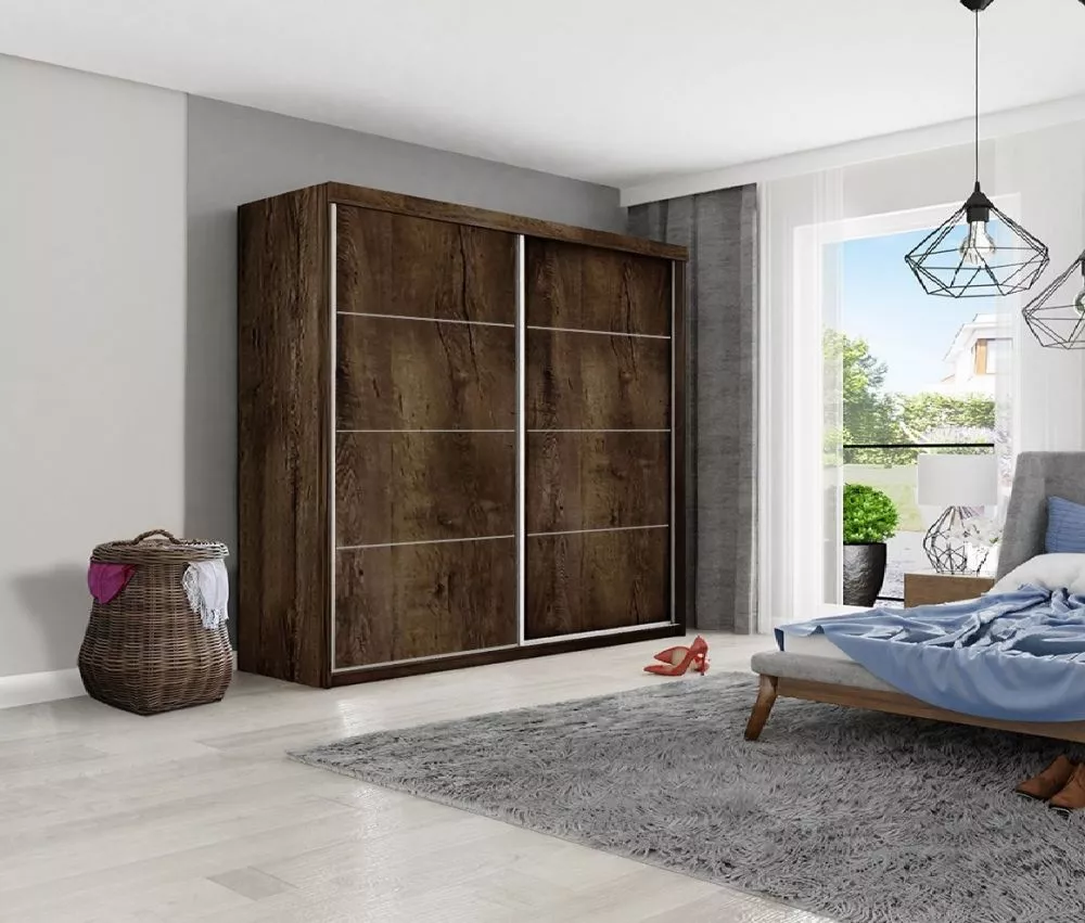 Skapis Top 25+ ar LED · Tumšais osis · 200 × 62 × 200 cm