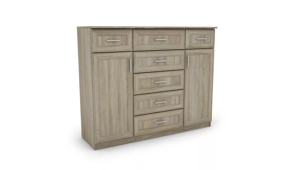 Kumode K 140 · Ozols sonoma · 140 × 45 × 104 cm