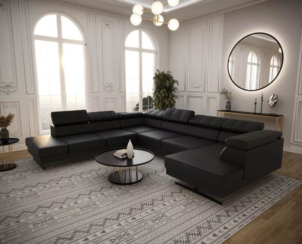 Dīvāns Emporio Max 2 Standard · Melns · 300 × 350 × 79 cm
