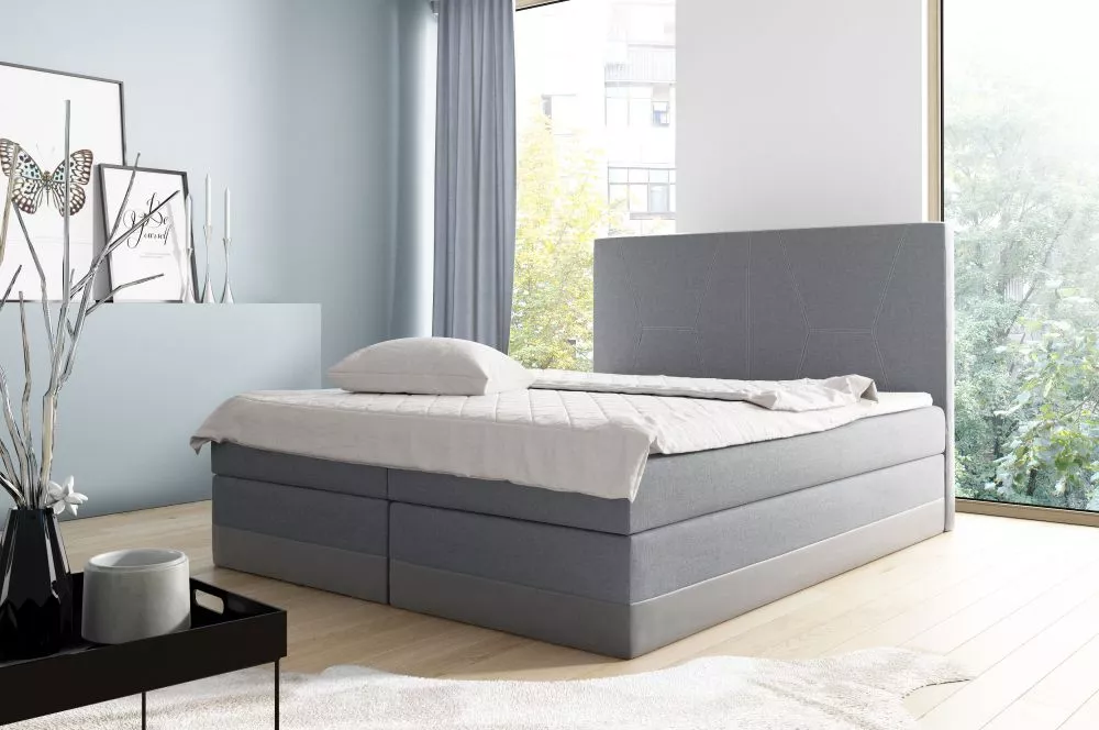 Gulta Enzo Boxspring Premium Standard Guļamvietas platums: 160 cm, Korpusa krāsa: pelēks, Guļamvietas garums: 200 cm, · 