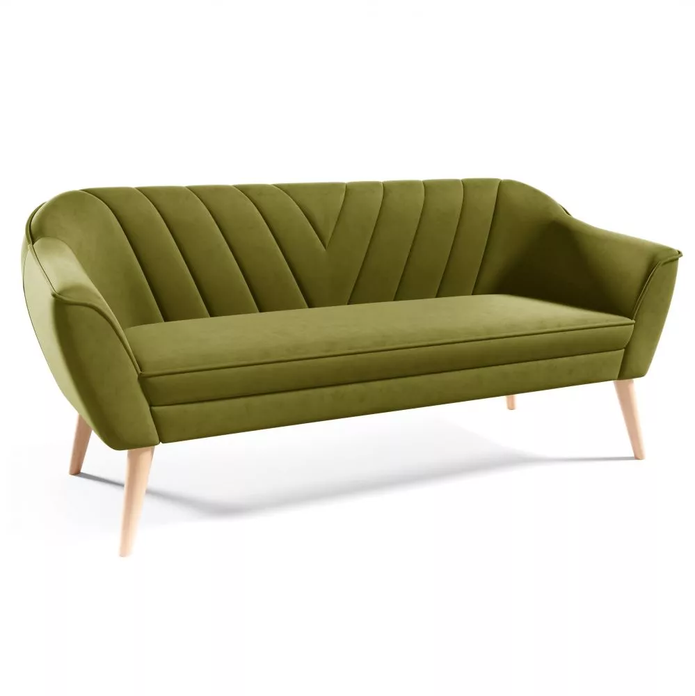 Dīvāns Sofa Flora 206 standard · Olīvu · 71 × 185 × 75 cm