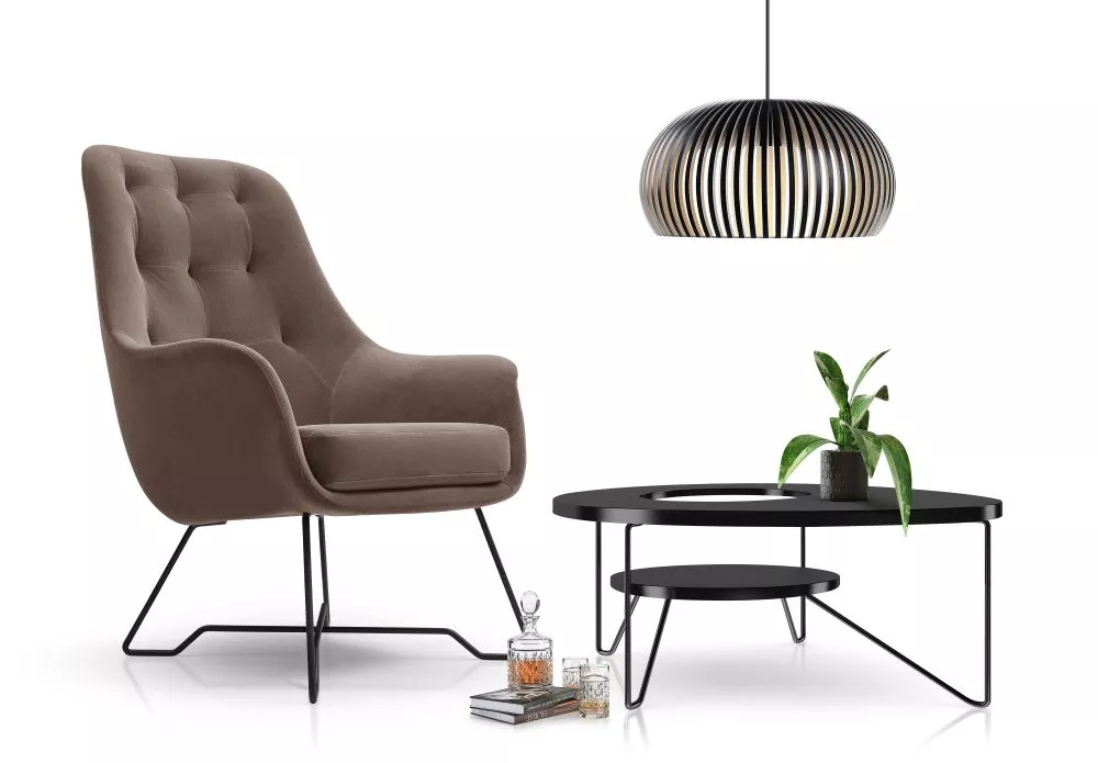 Mīksts krēsls Ezo Standard Sēdvietas dziļums: 52 cm, · Brūns · 72.5 × 83 × 101.5 cm