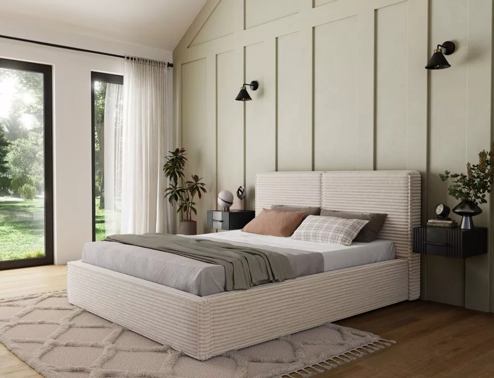 Gulta Pesillo Standard ar stelāžu Guļamvietas platums: 160 cm, Guļamvietas garums: 200 cm, · Bēšs · 178 × 220 × 103 cm