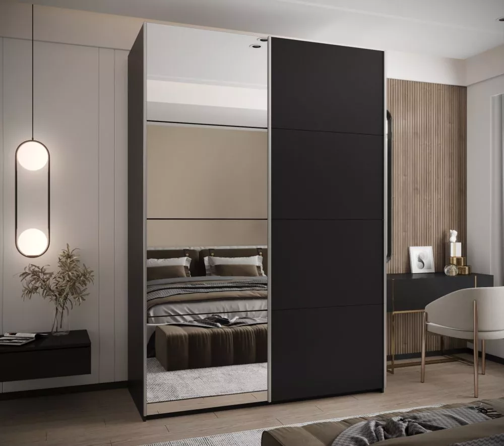 Skapis Lux 3 · Melns · 180 × 61 × 245.5 cm