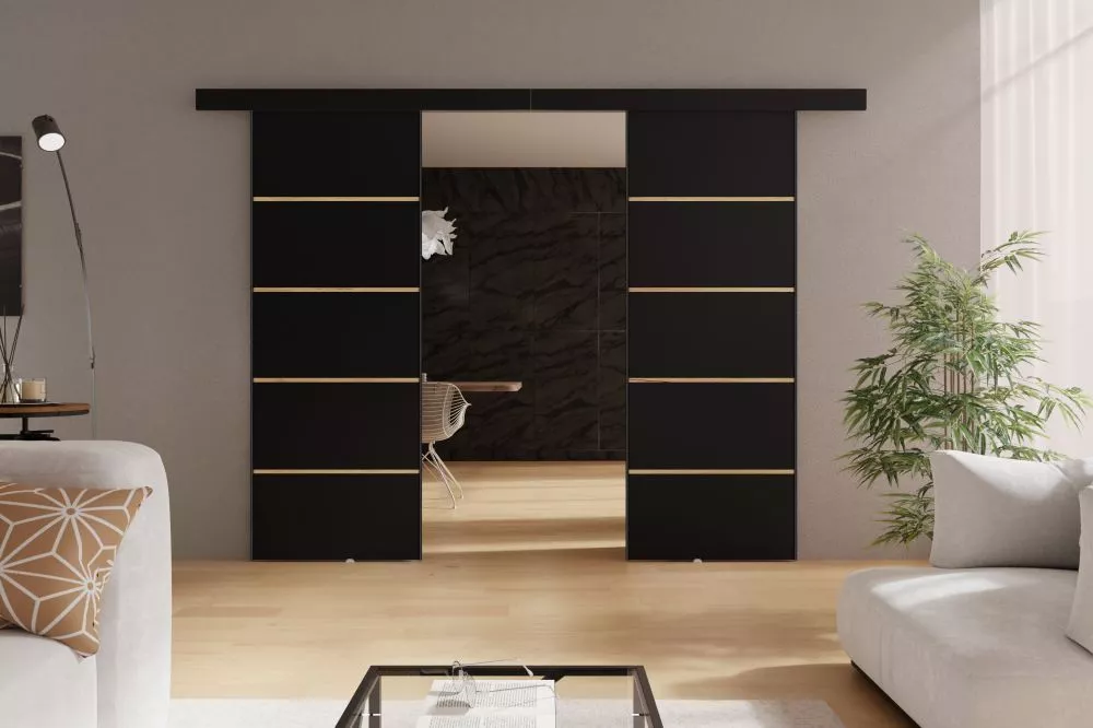 Bīdāmās durvis Marti Plus Duo · Melns · 172 × 205 cm