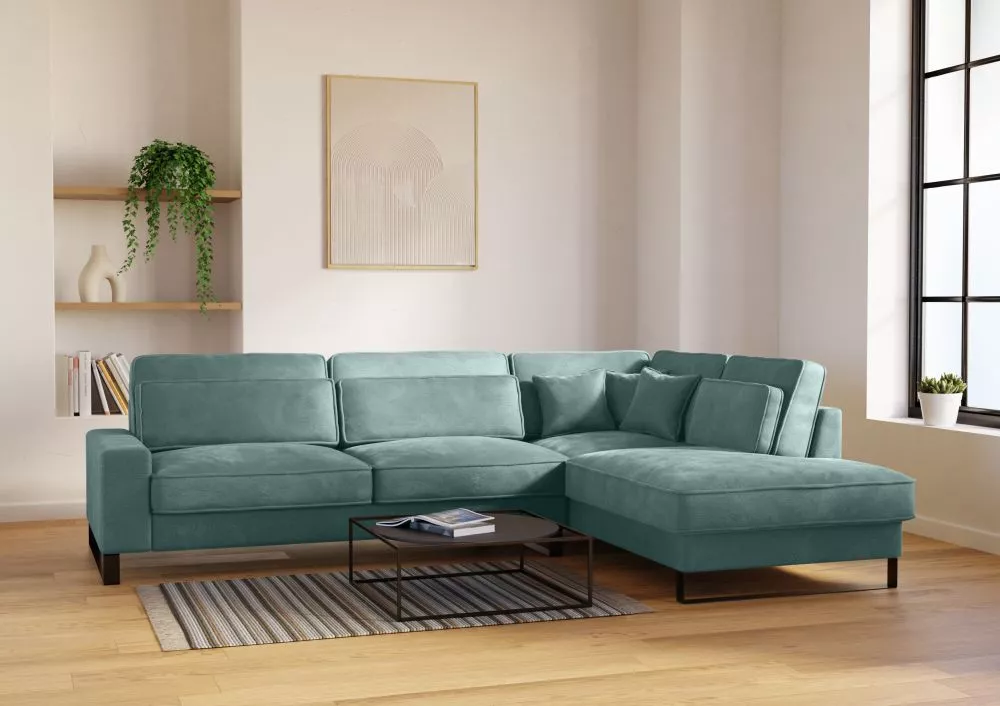 Dīvāns Blossom Standard · Gaiši zils · 242 × 310 × 110 cm