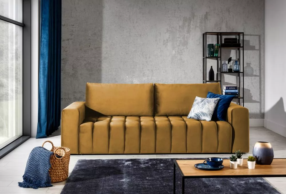 Dīvāns Lazaro 3S Premium Standard · Dzeltens · 97 × 245 × 85 cm