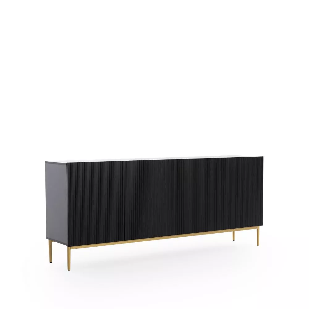 Kumode Nicole K200 4D Gold · Melns · 200 × 45 × 85 cm