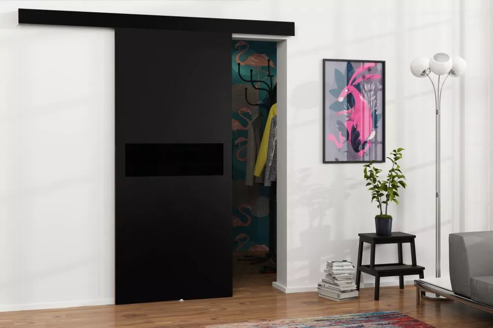 Bīdāmās durvis Malibu M-4 · Melns · 86 × 205 cm