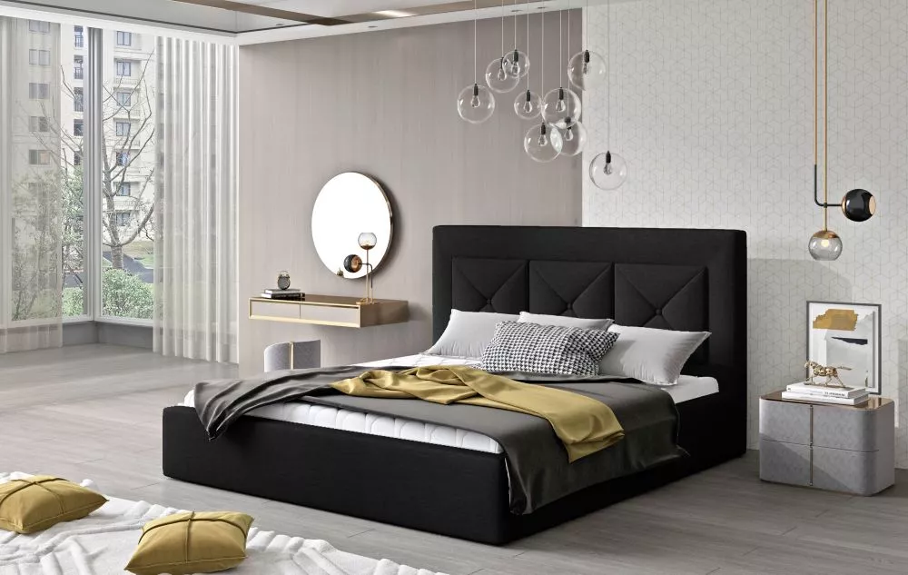 Gulta Cloe Standard ar stelāžu Guļamvietas platums: 180 cm, Guļamvietas garums: 200 cm, stelāžas tips: metāla, · Melns ·